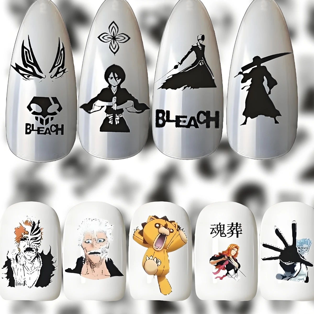 TSC-161 BLEACH Kurosaki Ichigo Anime 3D Nail Art Sticker Stamp Decal Nail Slider Decor for DIY Fashion