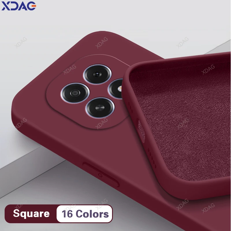 Luxury Shockproof Soft Liquid Silicone Phone Case - Solid Color Back Protective Cover in Candy Style