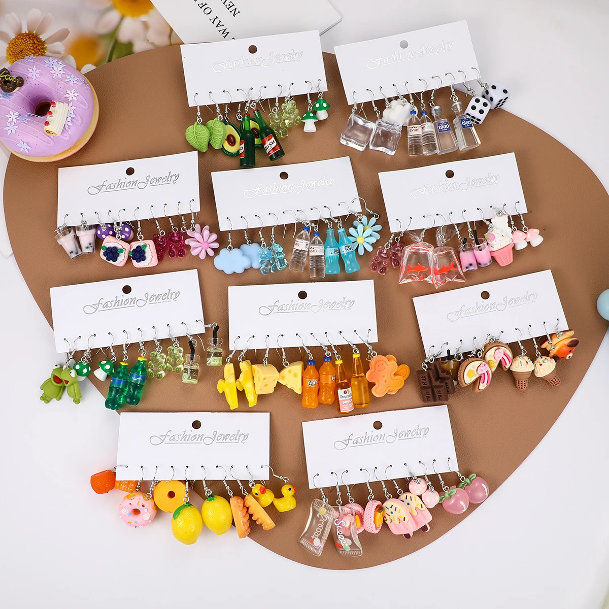 17KM Fashion Cute Cartoon Earring Set Colorful Dopamine Acrylic Earrings for women Girls New Trendy Jewelry Accessories Gifts