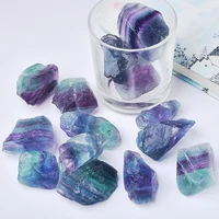 Minorganisateur de cristal de fluorite de document naturel, spécimen de roche de paysage, napdécoratif en vrac, forme irrégulière, pierre brute, décoration d'intérieur 5
