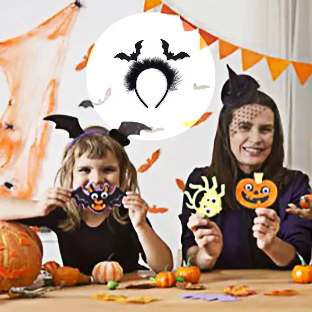 1pc Black Halloween Head Hoop Bat Halloween Bat Headband Funny Headwear for Decor for Party