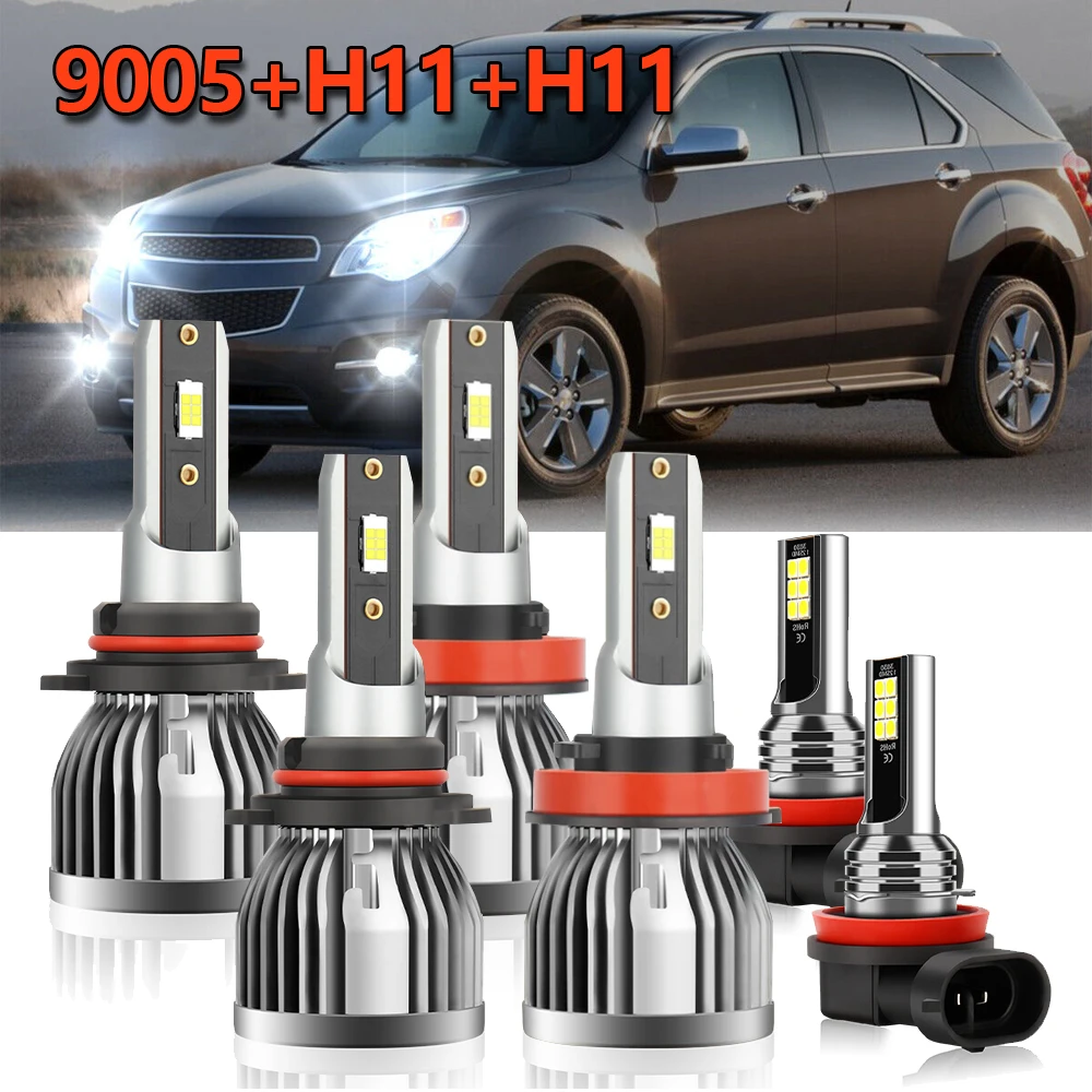 

Combo LED Headlights High Low 9005 H11 H8 Fog Light Bulbs Kit For Chevrolet Equinox 2010 2011 2012 2013 2014 2015 2016 2017
