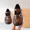2024 Spring Children Leather Shoes Brown Black White Toddler Girls Flat Shoes Retro Color Elegant Kids School Shoes Girl H07191 4