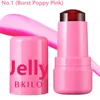 4pcs Set Jelly Cheek Blush Tint 3-in-1 Transparent Moisturized Blusher Facial Contour Rouge Lip Stick Long Lasting Rouge Makeup 5