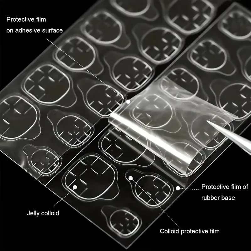 Double-Sided Nail Jelly Glue Transparent Fake Nail Art Tape Glue Sticker DIY Reusable Accessories