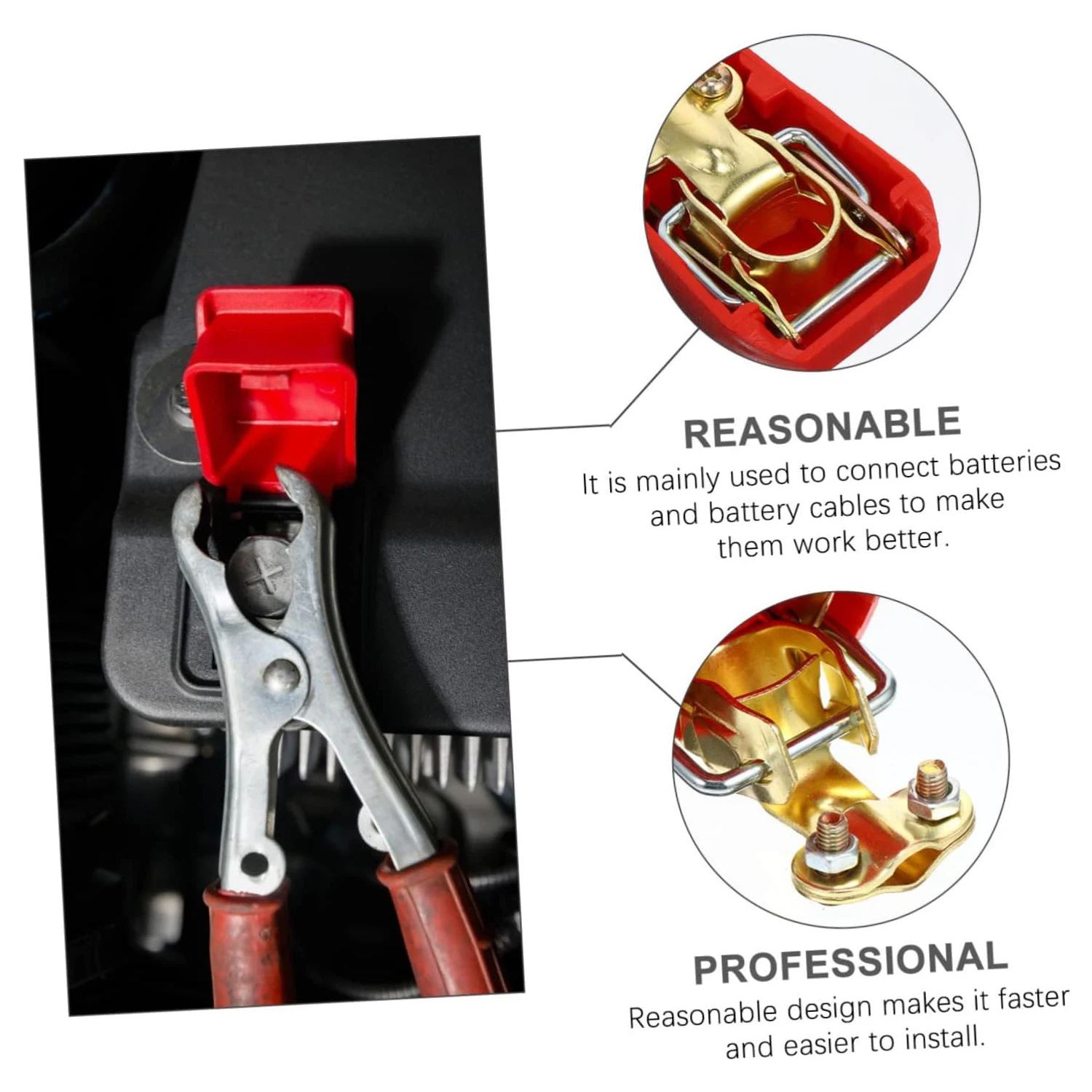 Battery Terminal Connectors Battery Connectors Electrical Connectors Battery Terminal Covers 2Pcs Car Battery Terminal Connector 12V 24V Clamp Adjust Disconnect Top Post Cover Quick Release Tool
