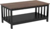 ChooChoo Farmhouse Coffee Table, Black Living Room Table with Shelf, 40 Inch 3