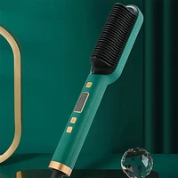 Brosse à Cheveux Électrique Professionnelle à Ions Négatifs, Peigne à Friser avec Écran LCD, Outil de Bouclage, 2 en 1 4