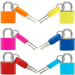 Enhanced Security Mini Padlocks Set - 4 Pcs Copper Key Travel Locks (6 Colors)