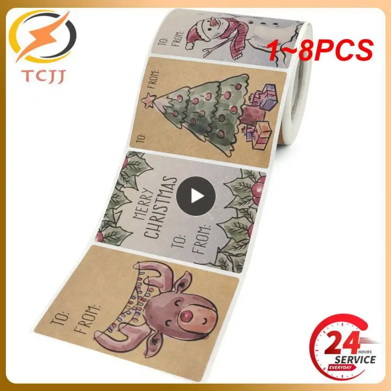 

1~8PCS Christmas Snowman Adhesive Labels Stickers Decoration Paper Scrapbooking Seal Thank You Stickers Stationery Supplies