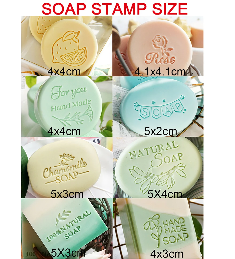 Natural Organic Plant Flowers Handmade Soap Stamp Rose Calendula Camomile  Ginseng Styles Transparent Resin Seal With
