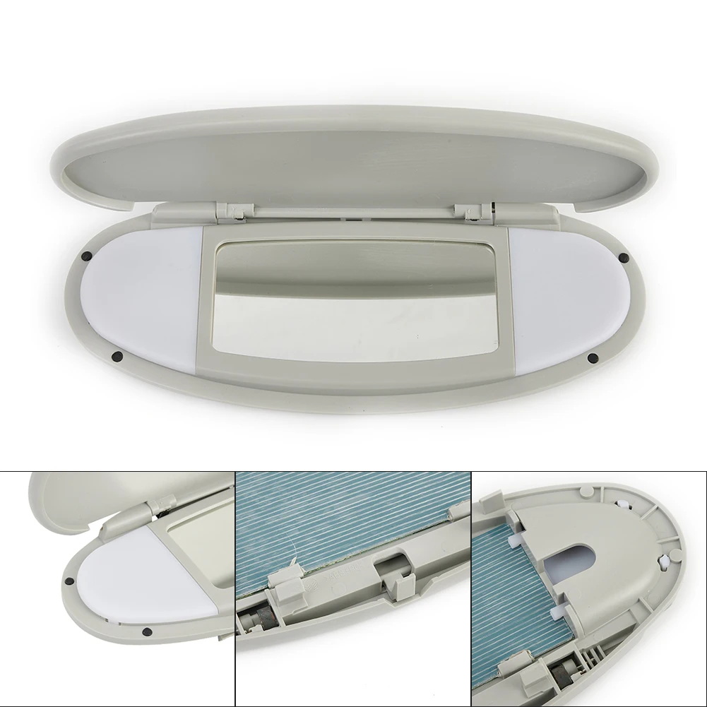 

Gray Sun Visor Vanity Mirror Cover For BMW Mini R55 R56 R60 2007 2008 09 - 14 Rear Side Glass Scoop Louvers Cap Interior Parts