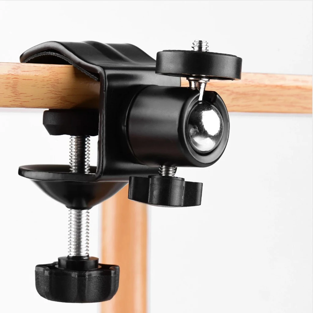 FEICHAO U Clamp Camera Desktop Holder with Adjustable 1/4 Screw Mini Ball Head Mount For DSLR Camera Monitor LED Light
