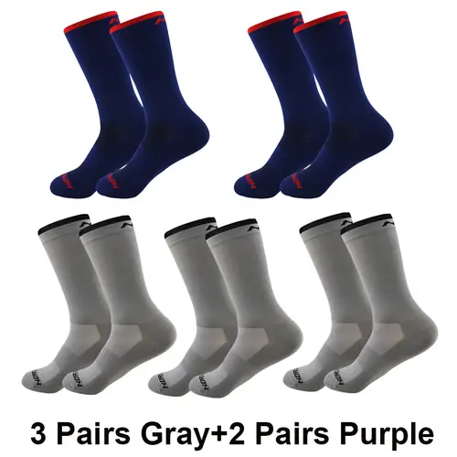 5 Pairs Cycling Socks Men Breathable Mesh Sport Running Socks Racing Road Bicycle Mid Tube Solid Letter Football Bike Socks Man - Image 9