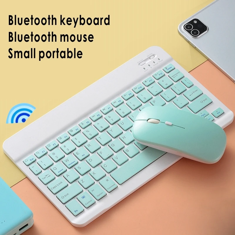 

Bluetooth клавиатура мышь подходит для планшета беспроводной телефон внешний цвет портативный вентилятор, ультратонкая зарядка teclado gamer sa клави...