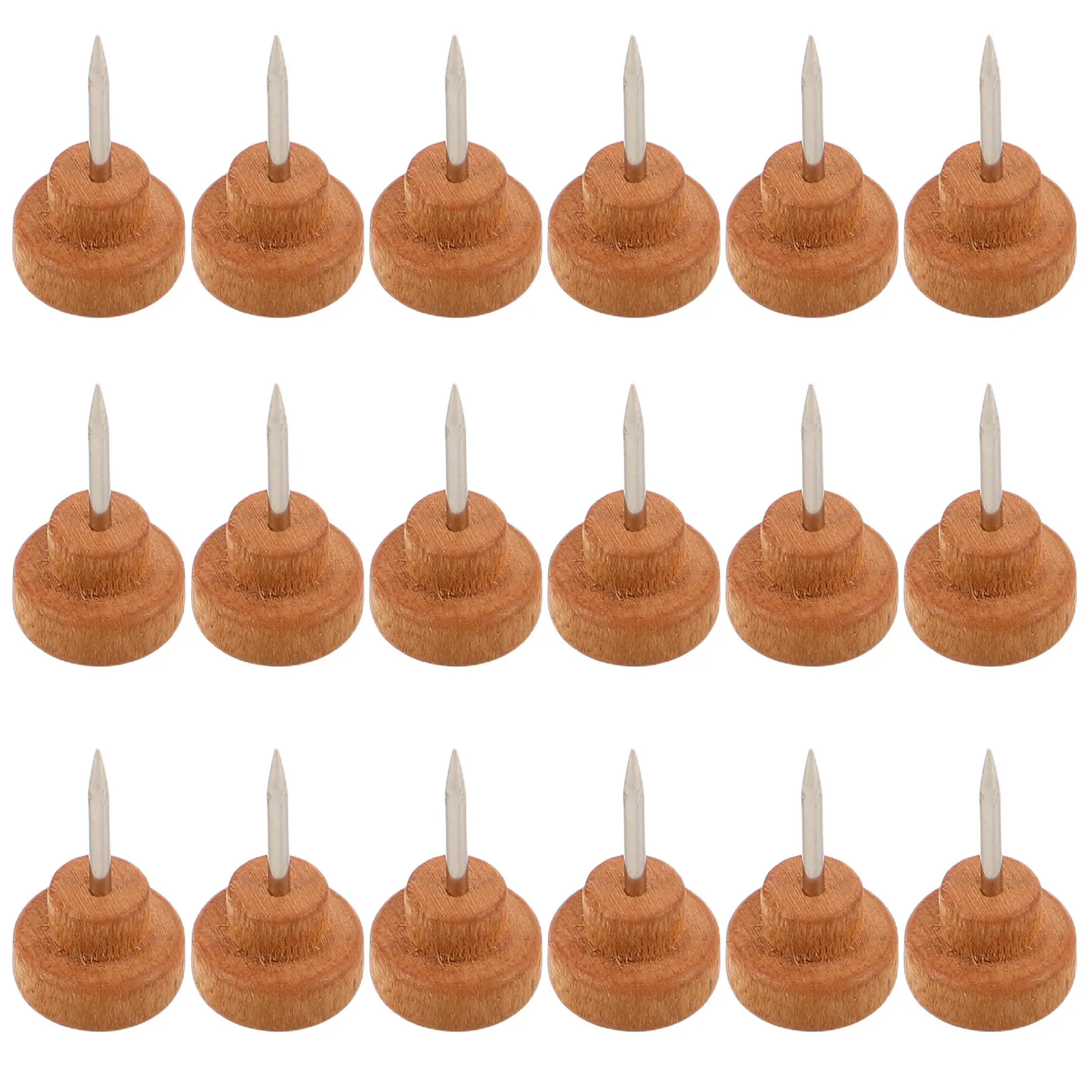 100개 나무 푸시핀 플랫 헤드 압정핀 사진 벽 코르크 보드 지도용 푸시핀 사무용품 나무 압정핀