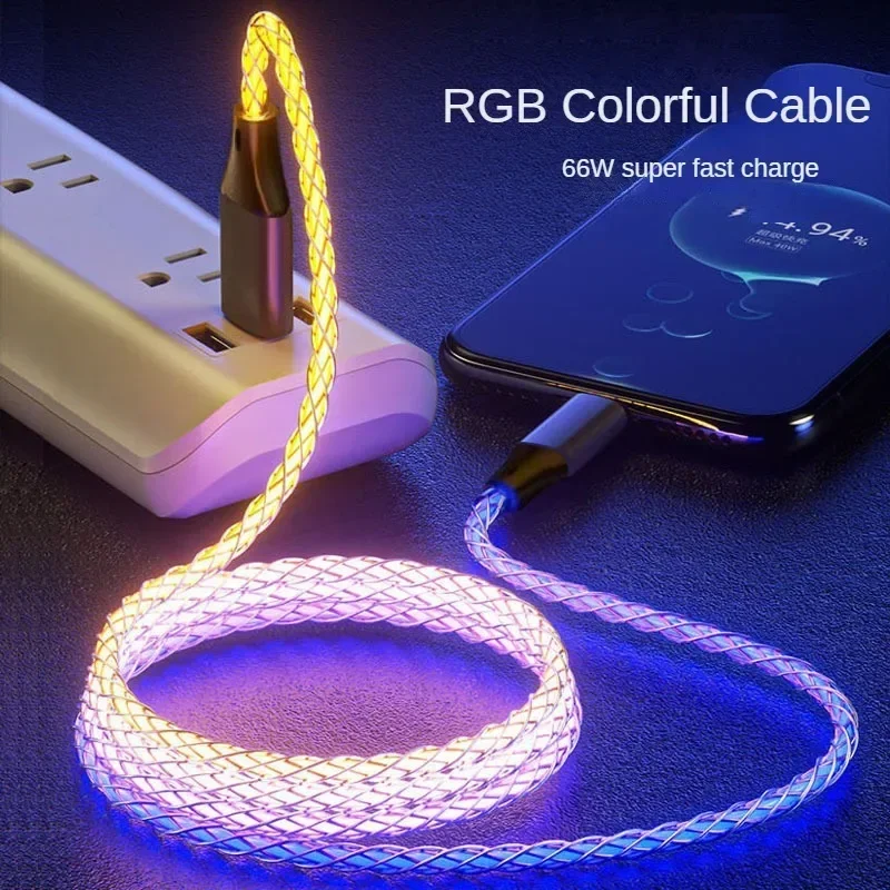 รูปสินค้า สายชาร์จ USB-C ชาร์จเร็ว 66W มีไฟ LED แสดงสถานะ