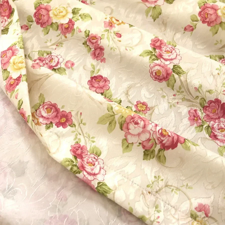 1PC Cretonne Recommended New Flower Curtains Living Bedroom Korean Garden marriage room in Small Girl 2