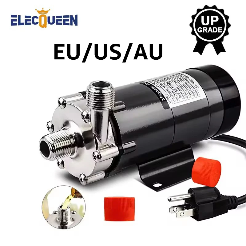 MD MP-10RN ミニステンレス鋼食品グレードポンプ 110V/220V 高温循環エンジン水温熱遠心磁気ポンプ 電動水中ポンプ 10Wポンプ220V鋼鉄磁気駆動循環ポンプ