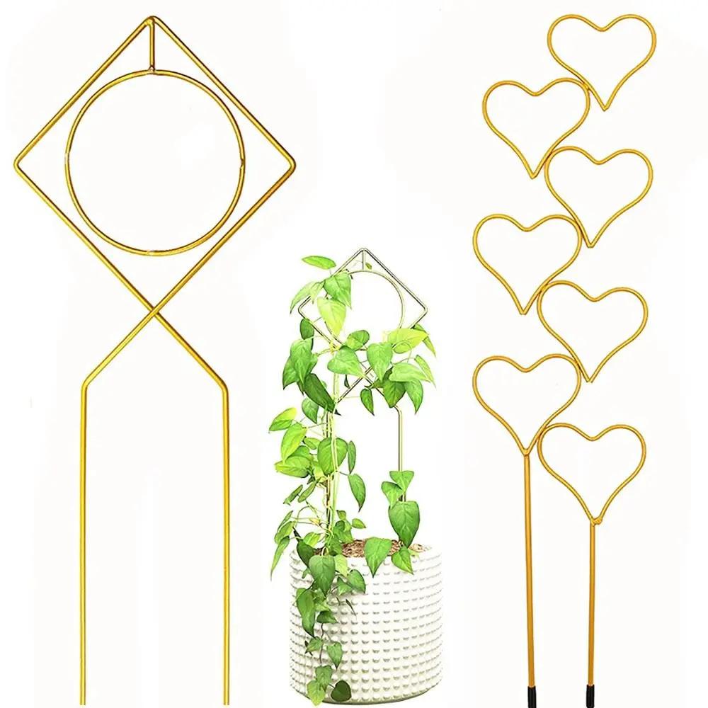 

Decoration Potted Ornament Ornamental Frame Vine Climbing Bracket Heart Round Support Plant Trellis Garden Arrangement