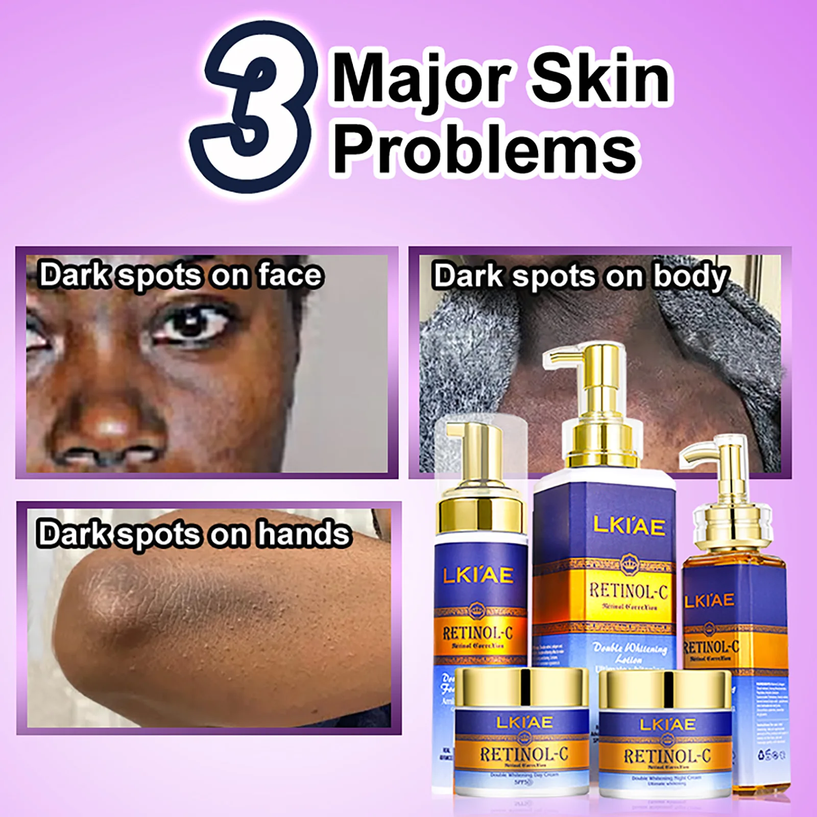Anti Age Lightening Facial Daily Beauty Products Alike Vegan 7 Days Whitening Set Skin Care For Black Women 3