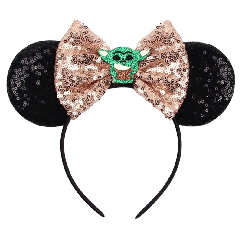 1 Stück schickes Haarband mit Mausohren, Pailletten, 5 Zoll Schleife, Haarband für Mädchen und Frauen, Urlaub, Festival, Party, DIY, Damen-Haar-Accessoires, Geschenk – Detail 11