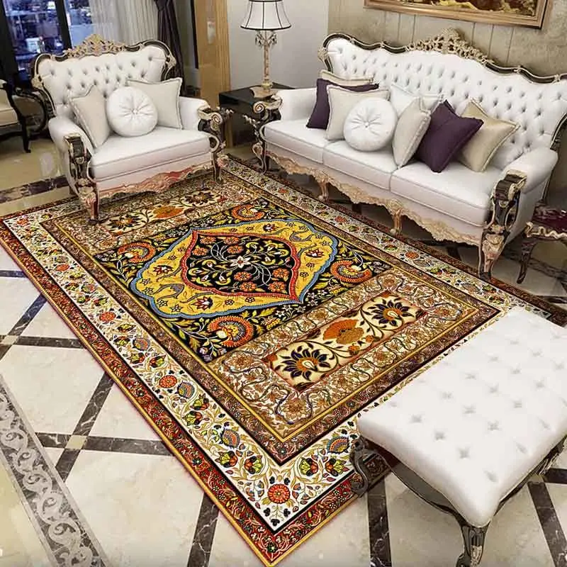

Nordic Luxury Carpet Retro Persian Living Room Home Decoration Sofa Tatami Mat Corridor Bedroom Bedside Mat Floor Doormat