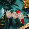 Ladies Watches Small Wrist Leather Strap Watch Fashion Diamond Watch Roman Numeral Battery Watches Temperament Versatile Watch 5