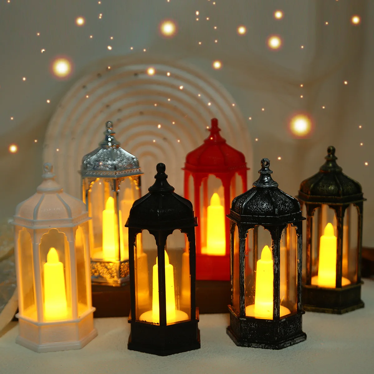 Christmas Simulation Candle Desktop Ornament Portable Night Light Decoration Wind Lamp Candle Scene Layout Photo Shoot