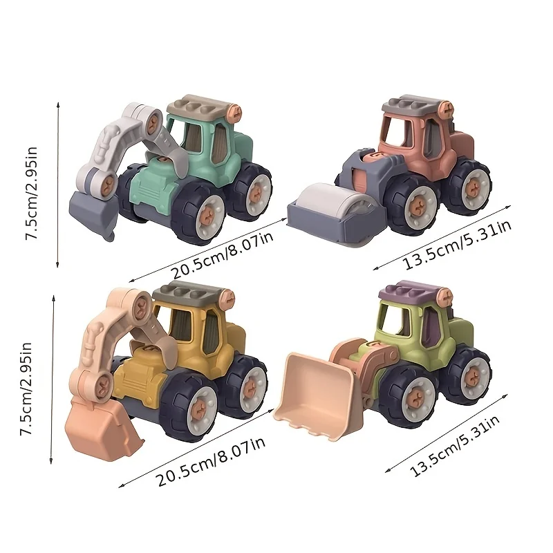 Creative Minuature Truck Loading Unloading Plastic DIY Truck Toy Assembly Engineering Car Set Kids Educational Toy For Boy Gifts