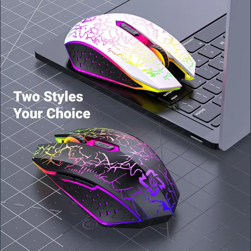 2.4GHz Bluetooth Wireless Mouse Rechargeable RGB Backlight Mice 1600 DPI Ergonomic Design Gaming Mouse for PC Laptop Macbook