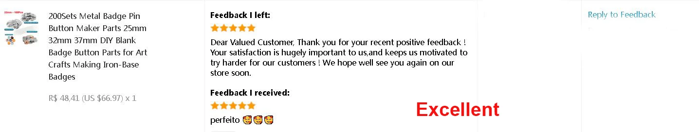 Description Picture 4 of item200Sets Metal Badge Pin Button Maker Parts 25mm 32mm 37mm DIY Blank Badge Button Parts for Art Crafts Making Iron-Base Badges