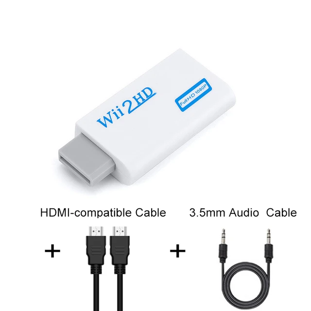 Pour convertisseur compatible Wii vers HDMI Full HD 720P 1080P 3.5mm  adaptateur Audio Wii2HDMI-compatible pour PC HDTV moniteur affichage -  AliExpress