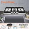 Gas Stove Top with 5 High Efficiency Burners, Bulit-in Stainless Steel Gas Hob for Kitchen, NG/LPG Convertible Gas Stovetop, The 6
