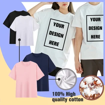Customized Printed Leisure T Shirt Harajuku Women Tee DIY Your Like Photo or Logo 11color T-shirt Fashion Custom Men Tops Tshirt 1