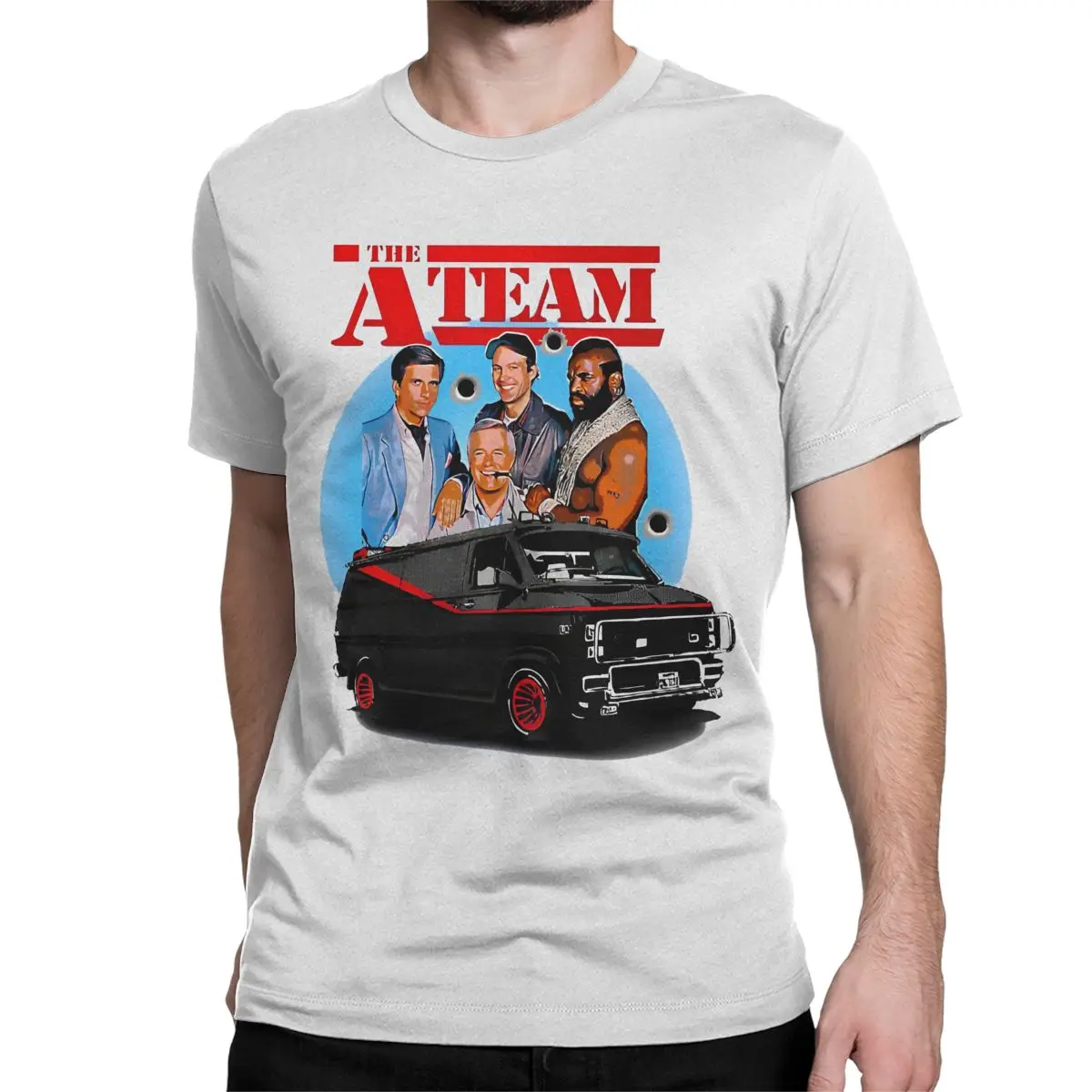 thumbnail image 1 of Camiseta novedosa de All-risk Agency The A-Team para hombre y mujer, cuello redondo, algodón puro, manga corta, tallas grandes, 1 of 6