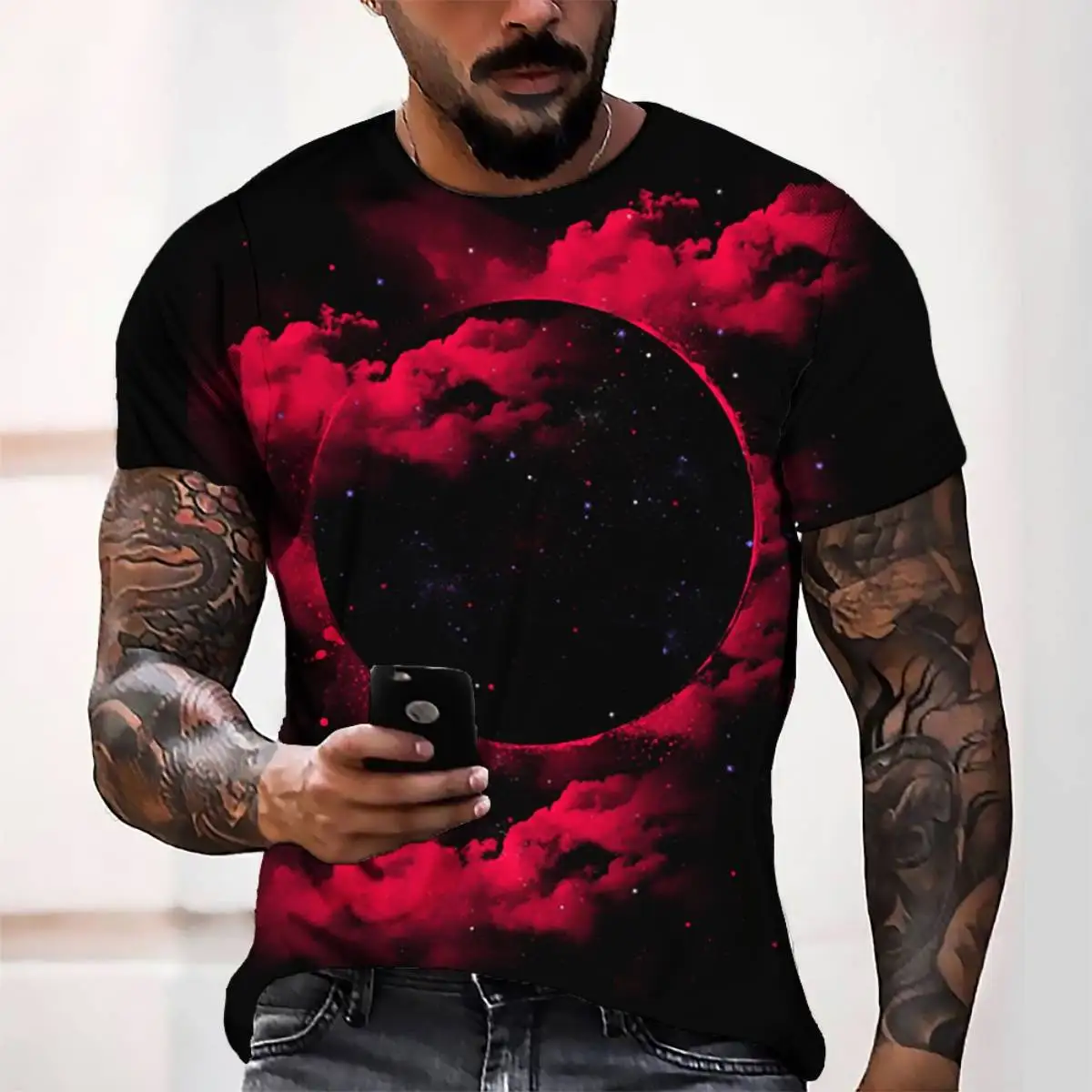 

Men's T-Shirts Oversize 3D Printing T-Shirt for Men Summer Fashion Casual Short Sleeve Cool Breathable Oversized Clothing Tops
