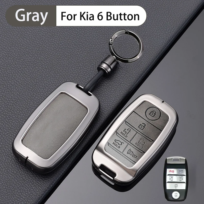 Zinc Alloy for KIA Sedona Grand Carnival Sorento Car Key Case Cover 6 Button Rem