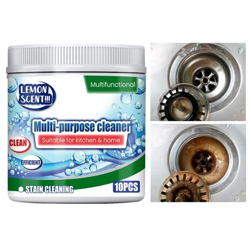 

10pcs Multi-Purpose Cleaning Tablets Bathroom Kitchen Stove Cleaning Dirt Grease Multi-Purpose Cleaning Tablets Window Cleaner