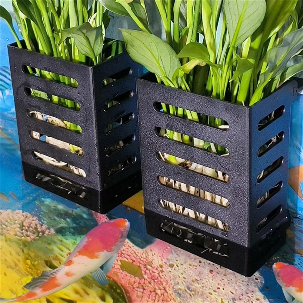 Hanging Aquarium Plant Holder Aquatic Plant Pot Hole Aquarium Planter Cups Emersed Plants Aquascape Decorations fish tank ornaments mini landscape ornaments fish tank decorations aquarium ornaments