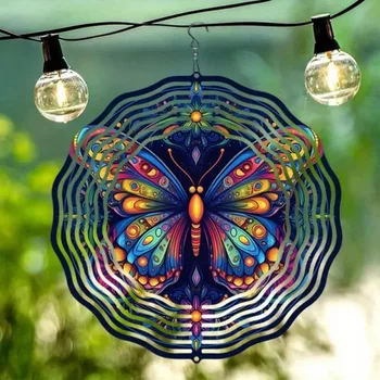 3D Butterfly Wind Spinner – Vibrant Kinetic Metal Garden Decor 1