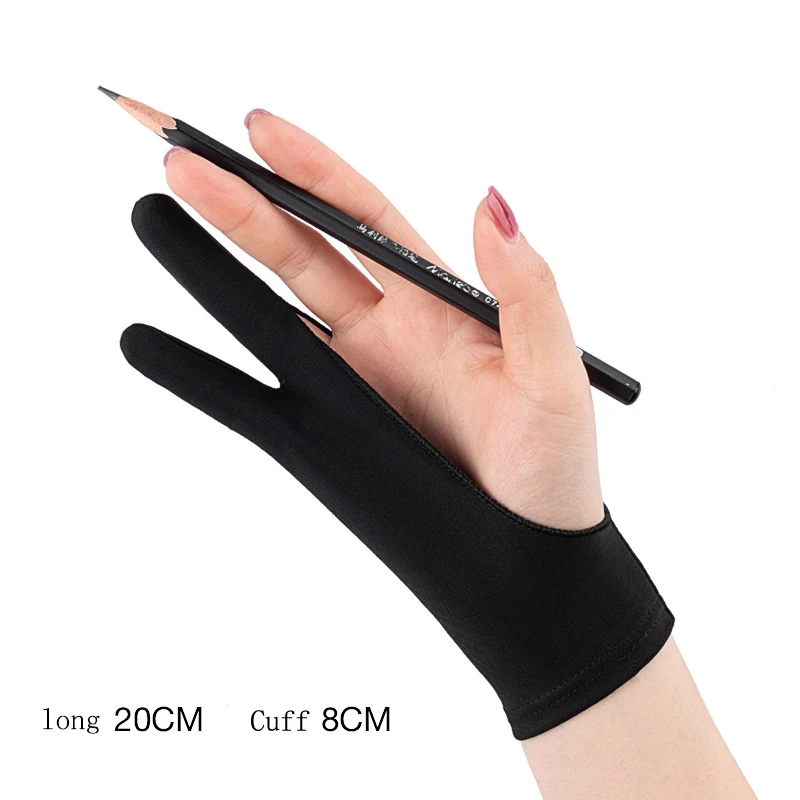 S/M/L 두 손가락 그리기 장갑 태블릿 디지털 보드 터치 스크린용 오염 방지 터치 방지 유화 사무용 미술 용품