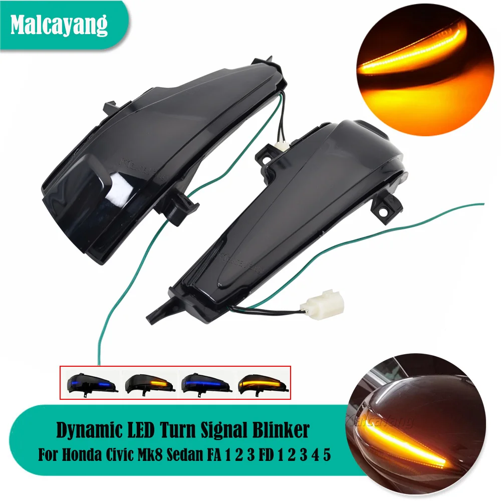 

Фонари с динамическим поворотником для бокового зеркала заднего вида для Honda Civic 8 седан FA FD Coupe FG1 FG2 Mk8 FA1 FA2 FA3 FD1 FD2 3 4 5