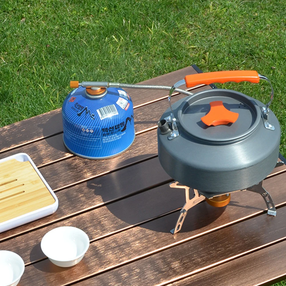 0.8/1.6L Camping Kettle Tea Kettle Aluminum Alloy Coffee Pot Multifunctional Portable Camping Teapot for Fishing Mountaineering