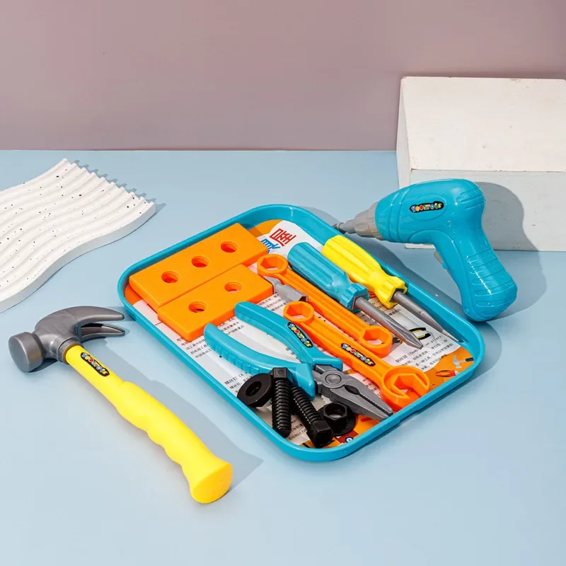 Children's Repair Tool Set Diy Pretend Play Toy for Boys Maintenance Tools Kit Safe Plastic Simulation Screwdriver Hammer Gifts