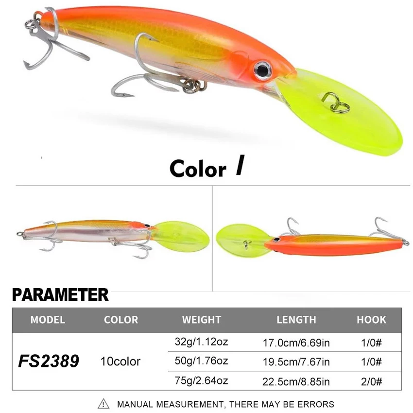 1 stücke 32g 50g 75g Große Schwimmende Minnow Angeln Locken Köder Lange Casting Salzwasser Meer Bass lockt Harten Köder Minnow Angelgerät – Detail 8