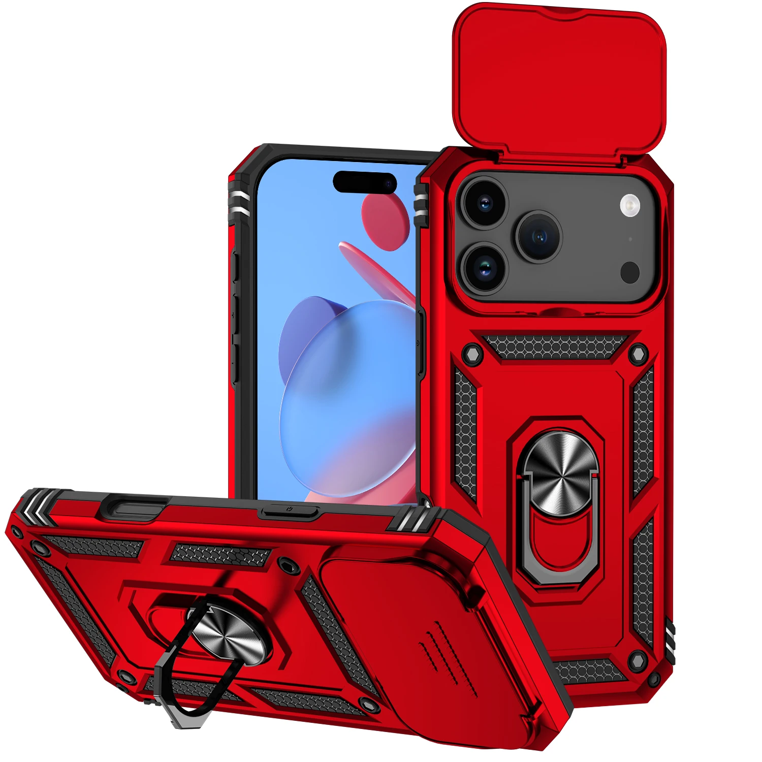 Ultimate Pro Max Kickstand Bumper Phone Shell - Heavy Duty Armor Hard Case with Air Cover Protection
