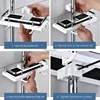Bathroom Shower Storage Rack Organizer No Drilling Lifting Rod Shower Head Holder Shower Gel Shampoo Tray Holder Pole Shelves 6