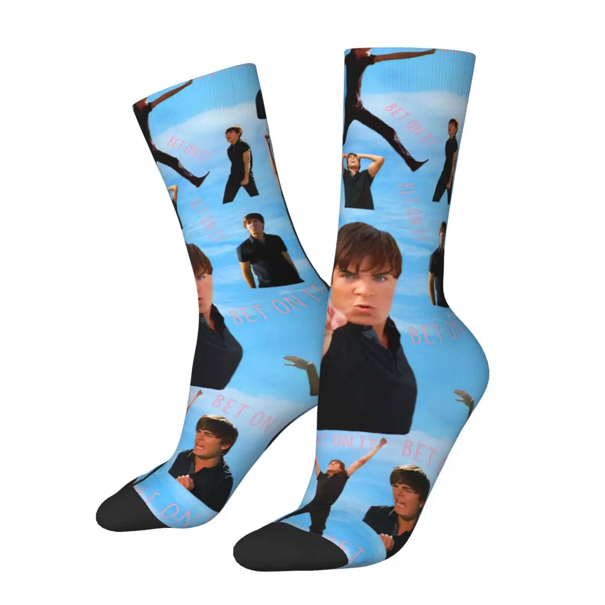Zac Efron Troy Bolton Bet On It High School Musical Adult Socks 3D Print Unisex Socks Men Socks Women Socks