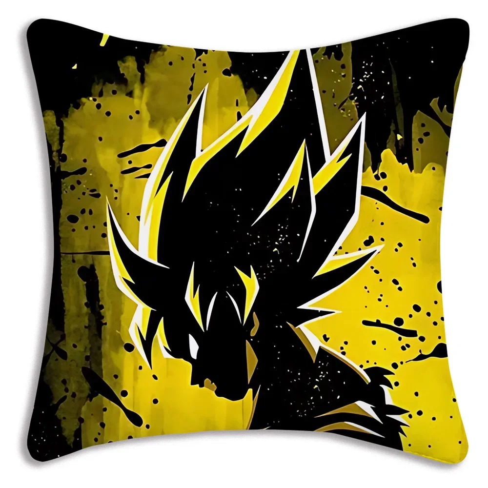 Anime Dragon Balls Z Goku Kawaii Pillow Covers Cartoon Sofa Decorative Home Double-sided Printing Short Plush Cute Cushion Cover 6